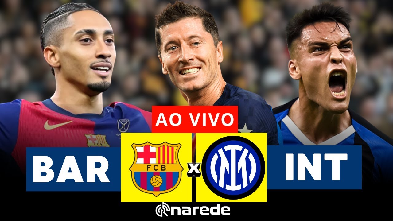BARCELONA X INTER DE MILÃO  TRANSMISSÃO AO VIVO LIGA DOS CAMPEÕES - SEMIFINAL CHAMPIONS 2025 - YouTube